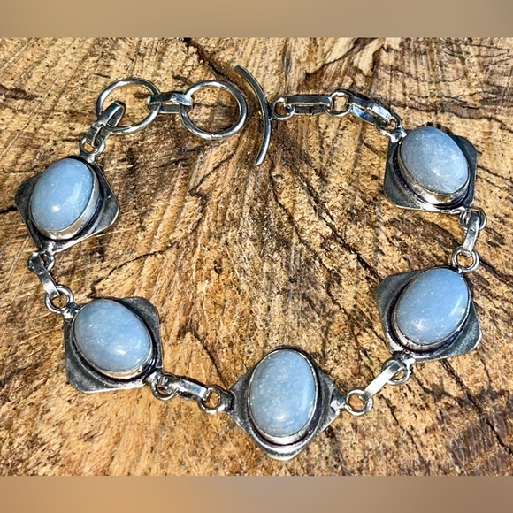 Angelite Anhydrite Blue Bracelet 7 1/2”- 8 1/2” - Picture 6 of 8